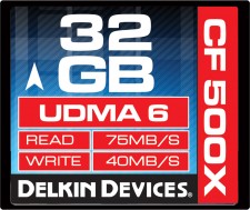 Test Compact Flash (CF) - Delkin Good CF 75MB/s 500x UDMA 6 