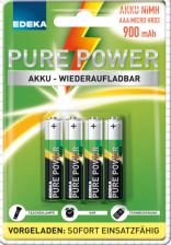 Test Aufladbare Batterien - Edeka Pure Power Akku 900 mAh 