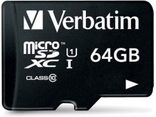 Test Secure Digital (SD) - Verbatim 64 GB Class 10 USH-I Micro-SDXC 