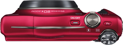 Fujifilm FinePix F750EXR Rot Oberseite Moduswahlrad