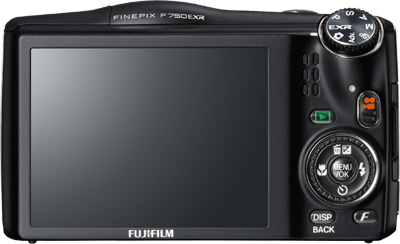 Fujifilm FinePix F750EXR Schwarz Rückseite Display Tasten