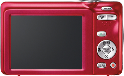 Fujifilm FinePix JX500 Rot Rückseite Display Tasten