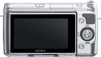 Sony NEX-F3 Silber Rückseite Display