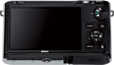 Nikon 1 J1 Silber Rückseite Display Tasten
