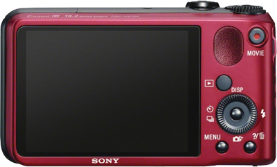 Sony Cyber-shot DSC-HX10V Rot Rückseite Display Tasten