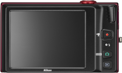Nikon Coolpix S6150 Rot Rückseite Display Tasten