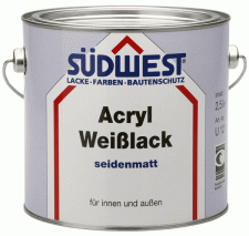 Test Lackfarben - Südwest Acryl Weißlack seidenmatt 9010 reinweiß 