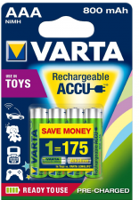 Test Batterien - Varta Rechargeable Accu 800 mAh Toys 