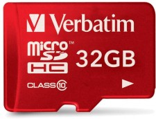 Test Verbatim 32 GB Class 10 Micro-SDHC