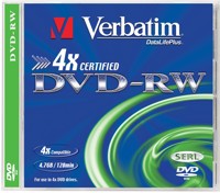 Test DVD-RW (wiederbeschreibbar) - Verbatim DVD-RW 4x 