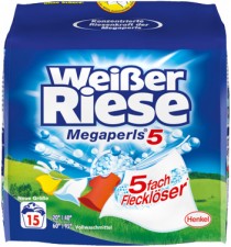 Test Waschmittel - Weißer Riese Megaperls 5 