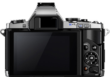 Olympus OM-D E-M5 Silber Rückseite hinten