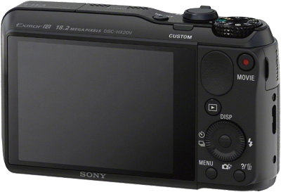 Sony Cyber-shot DSC-HX20V Schwarz Rückseite Display