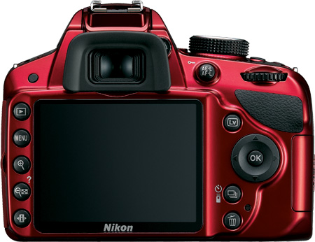 Nikon D3200 Rückseite Display Tasten Rot