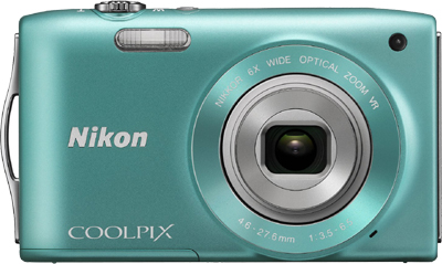 Nikon Coolpix S3300 Türkis Frontansicht