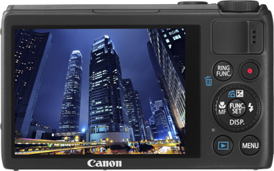 Canon PowerShot S100 Schwarz Rückseite Display Tasten