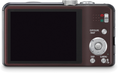 Panasonic Lumix DMC-TZ31 Braun Rückseite Tasten Display