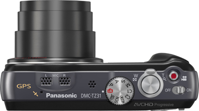 Panasonic Lumix DMC-TZ31 Schwarz Oberseite Wahlrad