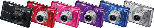 Fujifilm FinePix JX500 Farben Blau Silber Schwarz Lila Rosa Rot