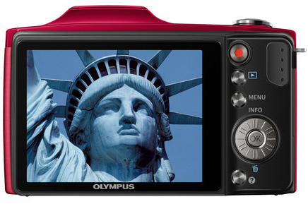 Olympus SZ-14 Rot Rückseite Display