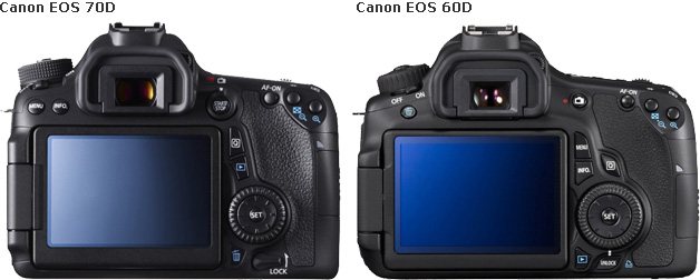 Vergleich Canon EOS 70D & 60D Rückseite