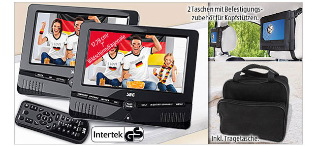 ALDI portabler DVD-Player mit Zweitbildschirm