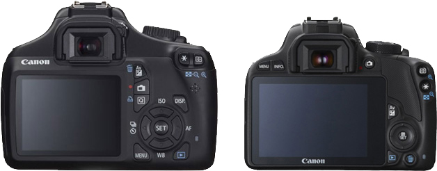 Größenvergleich Canon EOS 1100D und Canon EOS 100D