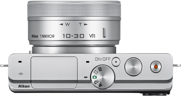 Nikon 1 J4 Oberseite Silber