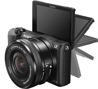 Selfie-Display der Sony Alpha 5100