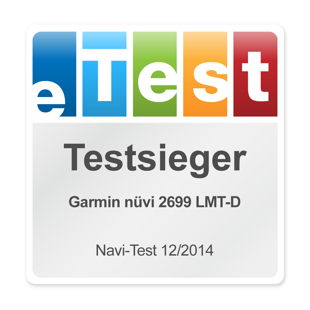 Garmin nüvi 2699 Auszeichnung Testsieger (© eTest.de)